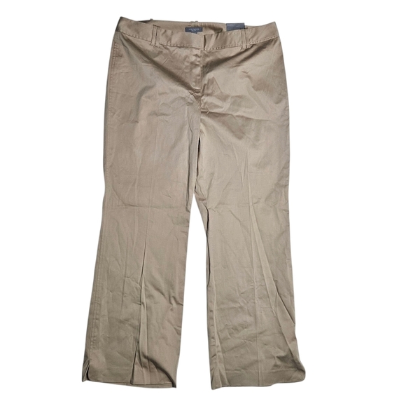 Ann Taylor Petites Bootleg Gramercy Fit Tan Khaki Trousers Pants sz 16P NWT - Picture 1 of 6